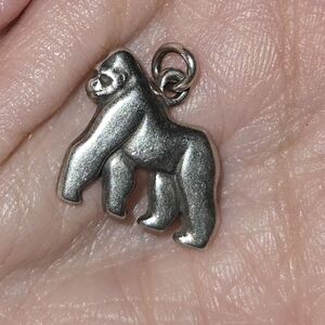 Silver Gorilla Charm Pendant